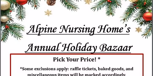 Alpine Nursing Home's Annual Holiday Bazaar