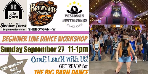 Line Dance Lessons Beginner Workshop\/Buechler Barn Belgium\/Sunday Sept 27