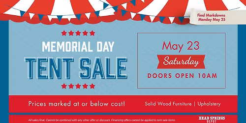 Memorial Day Tent Sale