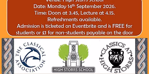 Classics Lecture at High Storrs School