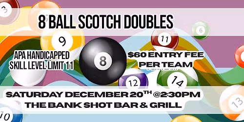 8 Ball Scotch Doubles Skill Level Limit 11