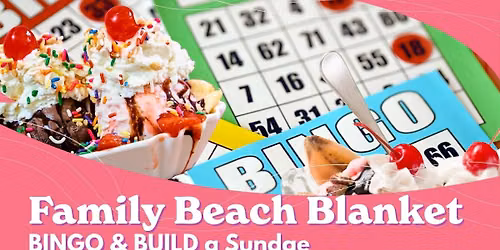 Family Beach Blanket B-I-N-G-O and B-U-I-L-D a Sundae