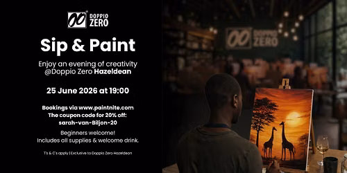 Doppio Zero Hazeldean presents Sip & Paint with Sarah
