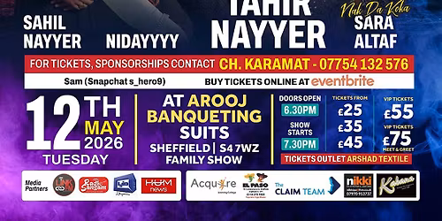 Tahir Nayyer & Sara Altaf Live In Sheffield