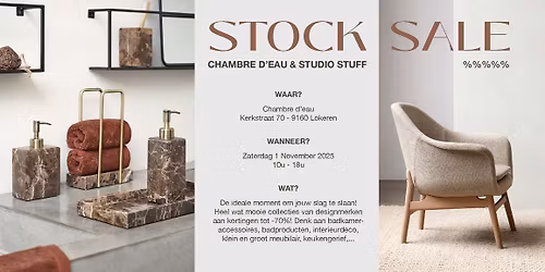 % STOCKSALE CHAMBRE D'EAU & STUDIO STUFF %