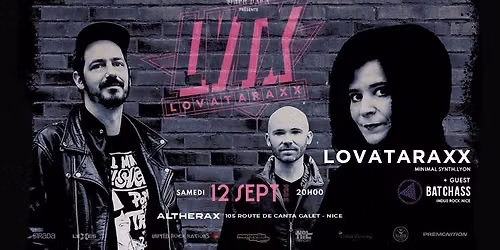 LOVATARAXX + Batchass live, suivis d'une soir\u00e9e darkwave, post-punk, goth, EBM