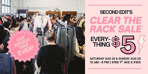 $5 CLEAR THE RACK BLOWOUT SALE!