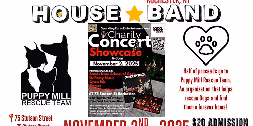 House Band x Charity Concert for Puppy Mill Rescue Team!