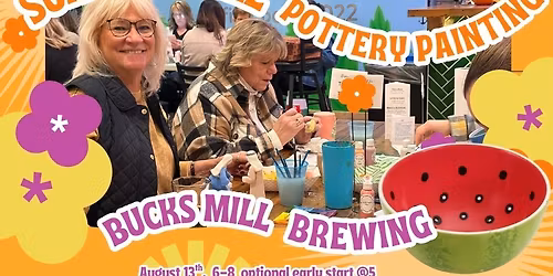 Summer Pottery painting at Bucks Mill Brewing
