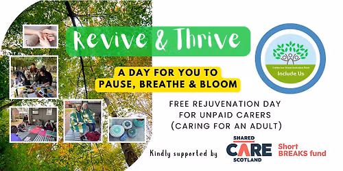 FREE Rejuvenation Day for Unpaid Carers (caring for an adult)
