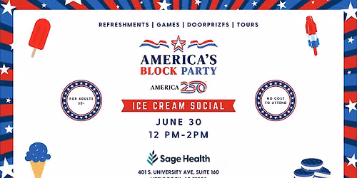 Sage Health Little Rock America's 250th Ice Cream Social