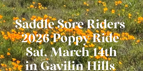 Saddle Sore Riders Club-2026 Poppy Ride \ud83c\udff5