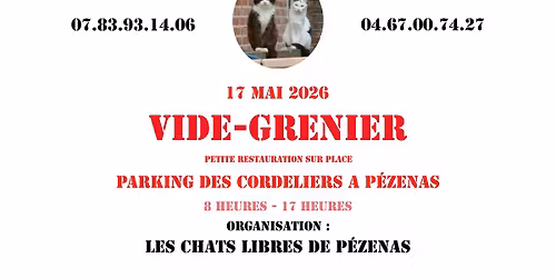 Vide-grenier organis\u00e9 par les Chats libres de P\u00e9zenas