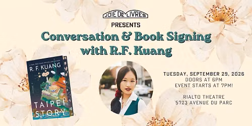 In Conversation with R.F. Kuang - Taipei Story at The Music Hall Lounge in The Historic Theater - Portsmouth