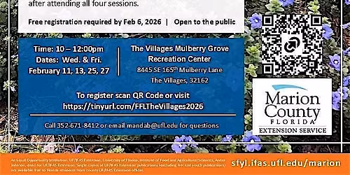 Your Florida-Friendly Yard 4-Part Series at Mulberry Grove Rec Center