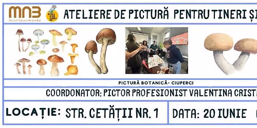 Atelier de pictur\u0103 pentru tineri \u0219i adul\u021bi - Ciuperci \u00een acuarel\u0103