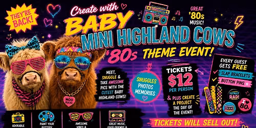 Create with the Baby Mini Highland Cows 80\u2019s Day