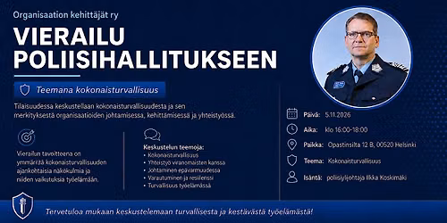 Poliisihallitus: Kokonais\u00adturvallisuus ty\u00f6organisaatioissa