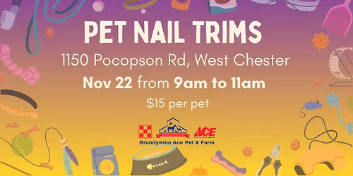 Pet Nail Trims at Brandywine Ace!