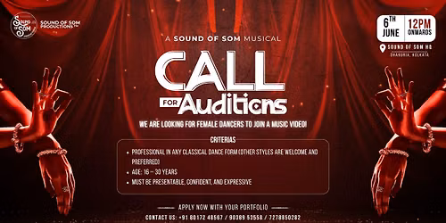 Call for Audition || Female Classical Dancers