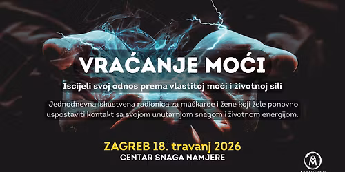 Vra\u0107anje Mo\u0107i - jednodnevna radionica za mu\u0161karce i \u017eene
