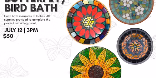Mosaic Bird\/Butterfly Bath