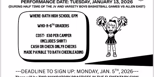 Bath Wildcat Cheerleading Winter camp