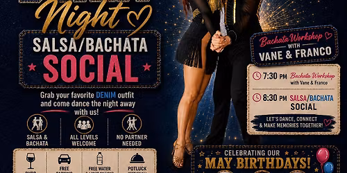 Denim Night Salsa\/Bachata Social at VF Dance & Fitness \ud83d\udc99\u2728