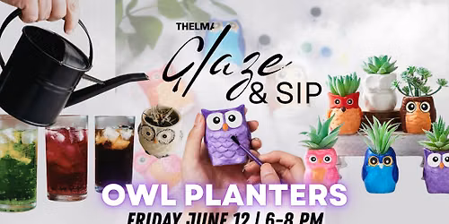 Glaze & Sip: Ceramic Owl Planters