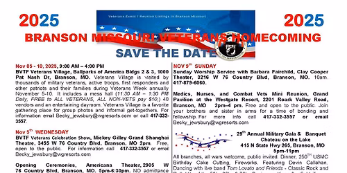 Bransons Veterans Homecoming Week