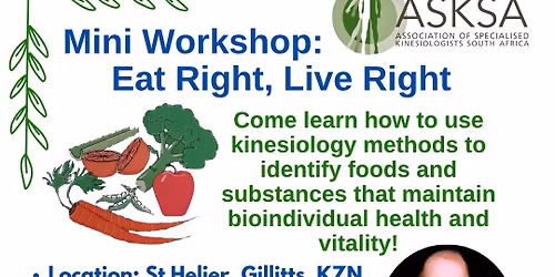 Eat Right, Live Right - Mini Workshop - St Helier, Gillitts, KZN - 28 April 2026