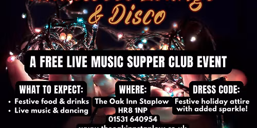 XMAS FREE LIVE MUSIC SUPPER CLUB on Sun 21st December at 6.30pm