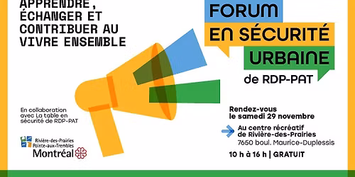 Forum en s\u00e9curit\u00e9 urbaine de RDP-PAT