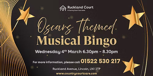 Oscars Themed Musical Bingo at Ruckland Court
