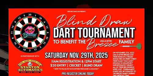 Blind Draw Charity Dart Tournament @ Britches' Dance Bar - Auburn, NY
