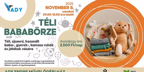 T\u00c9LI BABAB\u00d6RZE t\u00e9li \u00fajszer\u0171, haszn\u00e1lt baba-, gyerek-, kamasz ruh\u00e1k \u00e9s j\u00e1t\u00e9kok v\u00e1s\u00e1ra