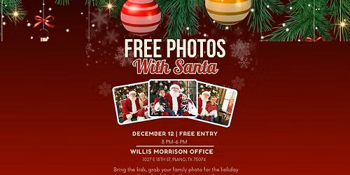 Free Pictures with Santa at Willis Morrison State Farm