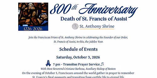 800th Anniversary of St. Francis' Death