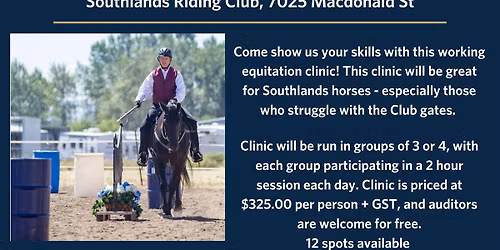 Working Equitation Clinic with Darcy Henkel February 14 &15 2026