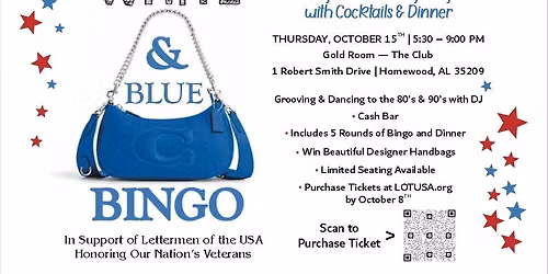 Red, White and Blue Designer Handbag  Bingo