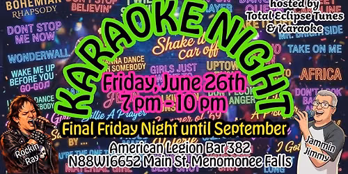 Karaoke Night - Final Friday until September