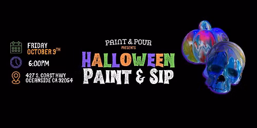 Pumpkins and Skulls Fluid Art Class