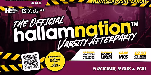Hallamnation: On Tour Official Varsity Afterparty Wednesday