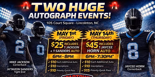 Jaycee Horn autograph signing!