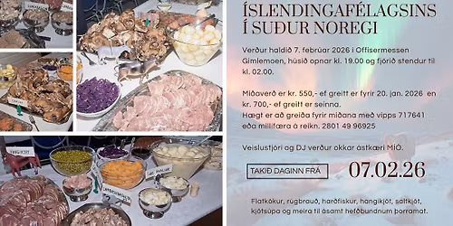 \u00deorrabl\u00f3t \u00cdslendingaf\u00e9lagsins \u00ed Su\u00f0ur Noregi \u00e1ri\u00f0 2026