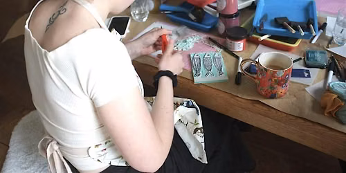 Lino Print a Fabric Patch at Muswell Hill Creatives Make and Mend Festival