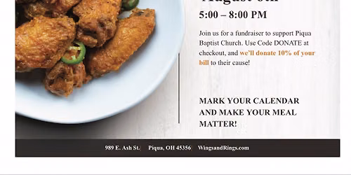Piqua Baptist Church- Dine to Donate
