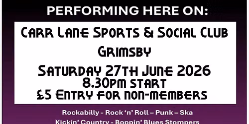 "RELENTLESS" ARE STARRING AT THE CARR LANE CLUB GRIMSBY SATURDAY 27th JUNE 2026- 8.30 START