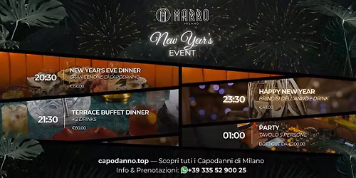 CAPODANNO MARRO MILANO 2026 \u2013 NEW YEAR\u2019S EVENT & DINNER PARTY