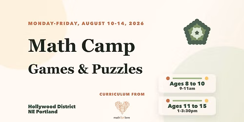 Half-Day Math Camp - Games & Puzzles - Ages 8 to 15